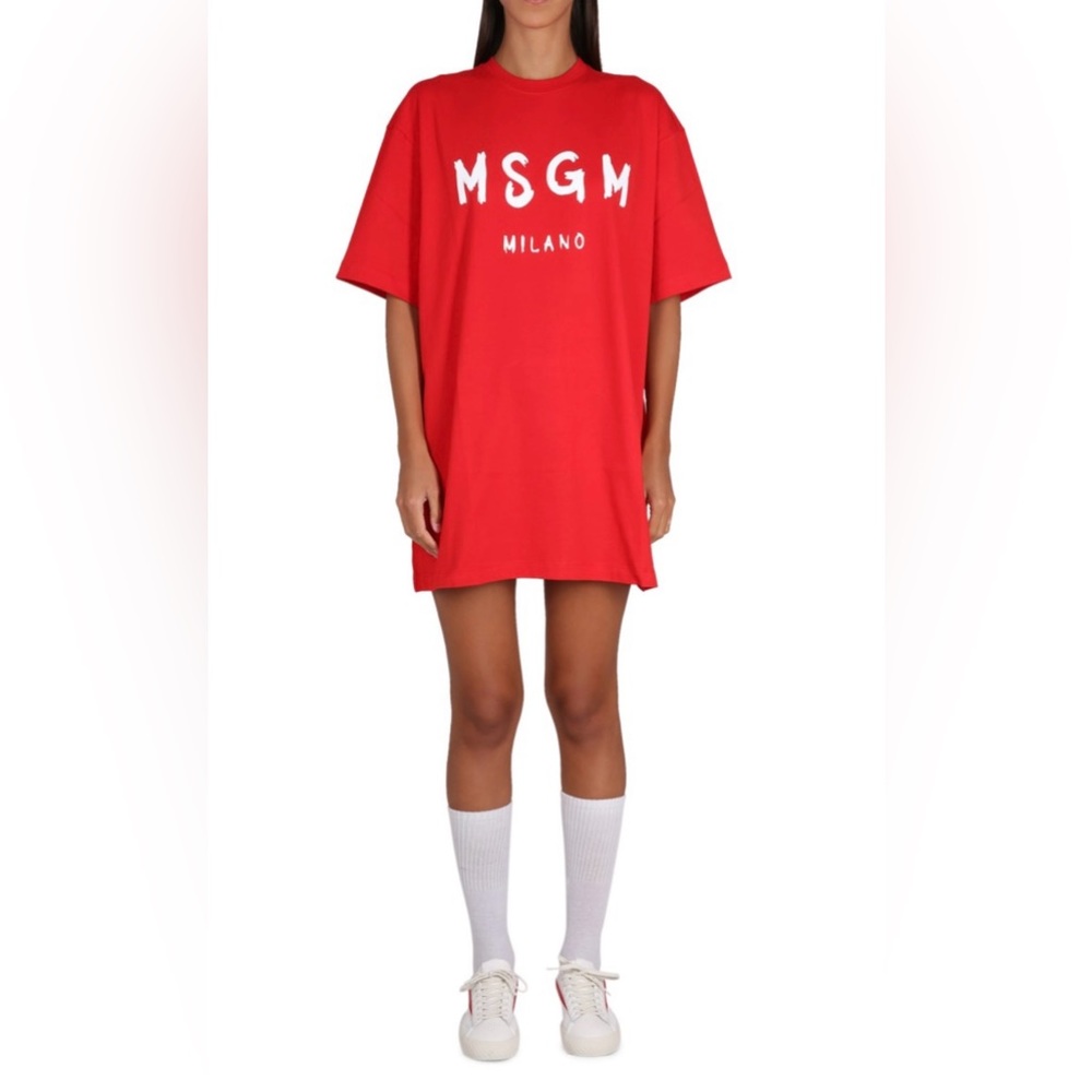 MSGM
Milano' Brush Logo Dress - Strawberry Red Size XS
